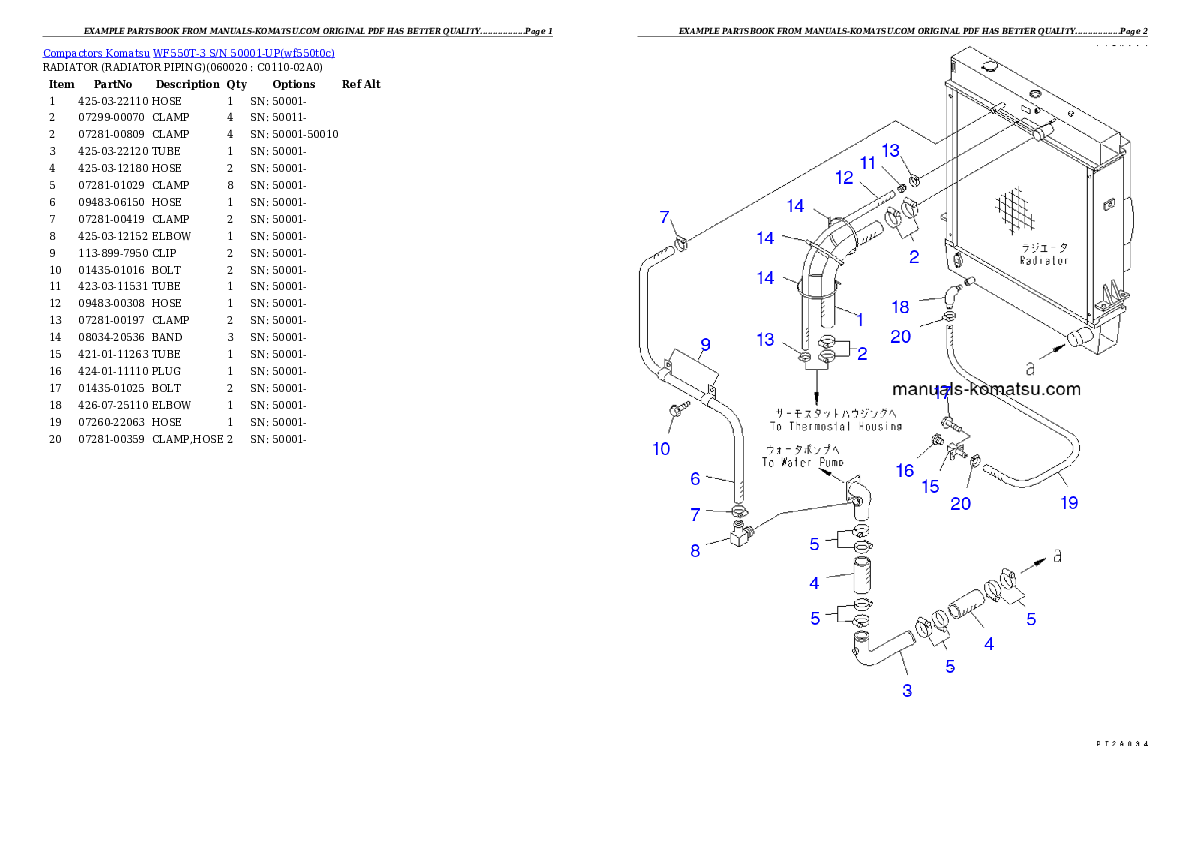 Protected: WF550T-3 S/N 50001-UP Partsbook