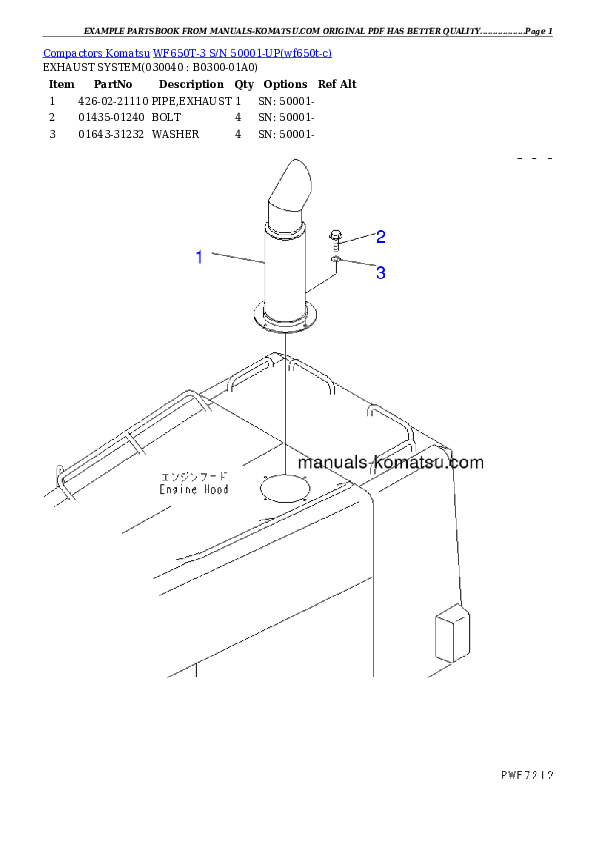 Protected: WF650T-3 S/N 50001-UP Partsbook
