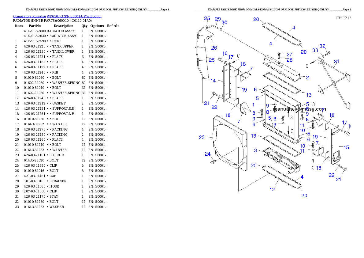 Protected: WF650T-3 S/N 50001-UP Partsbook