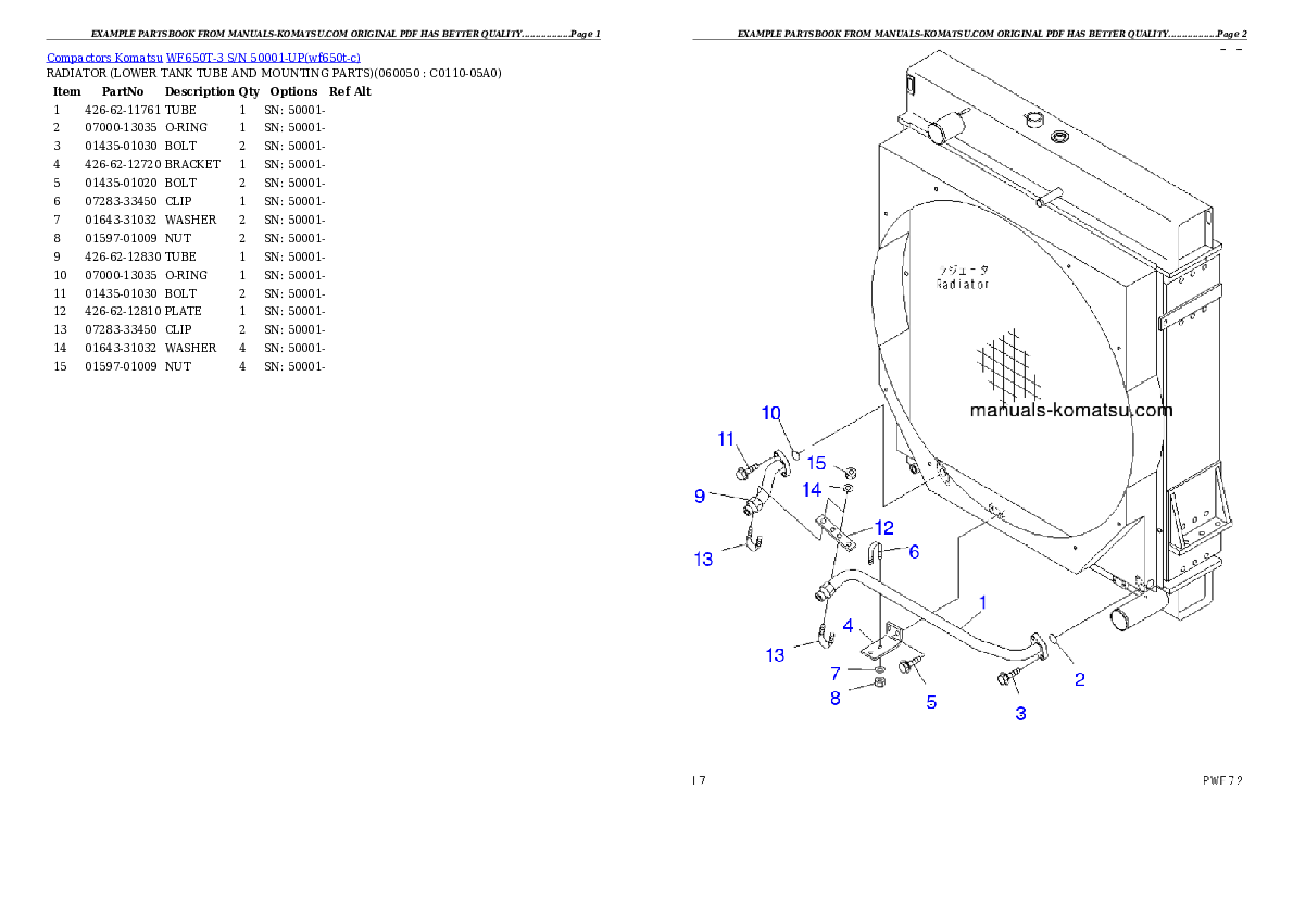 Protected: WF650T-3 S/N 50001-UP Partsbook