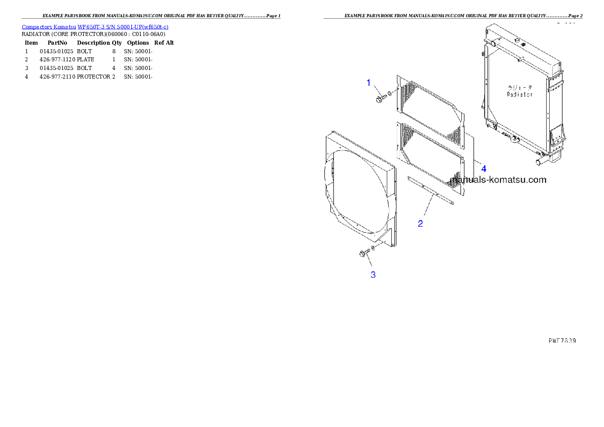 Protected: WF650T-3 S/N 50001-UP Partsbook
