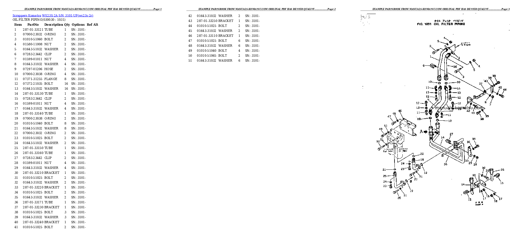 WS23S-2A S/N 3101-UP Partsbook