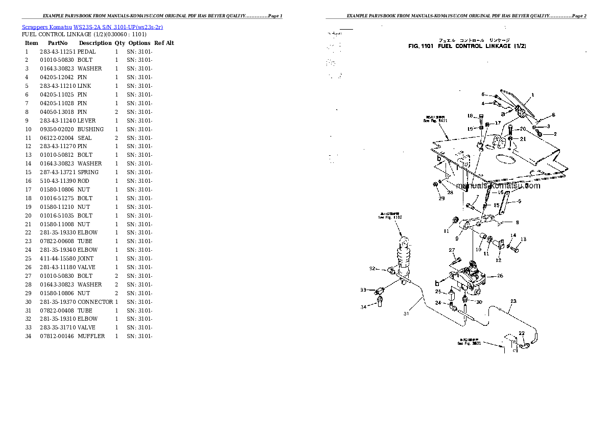 Protected: WS23S-2A S/N 3101-UP Partsbook