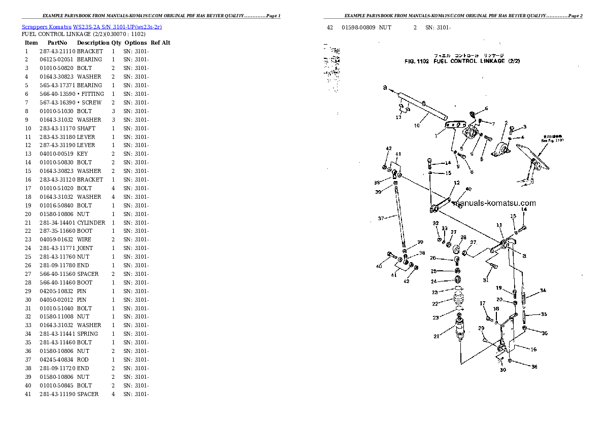 Protected: WS23S-2A S/N 3101-UP Partsbook