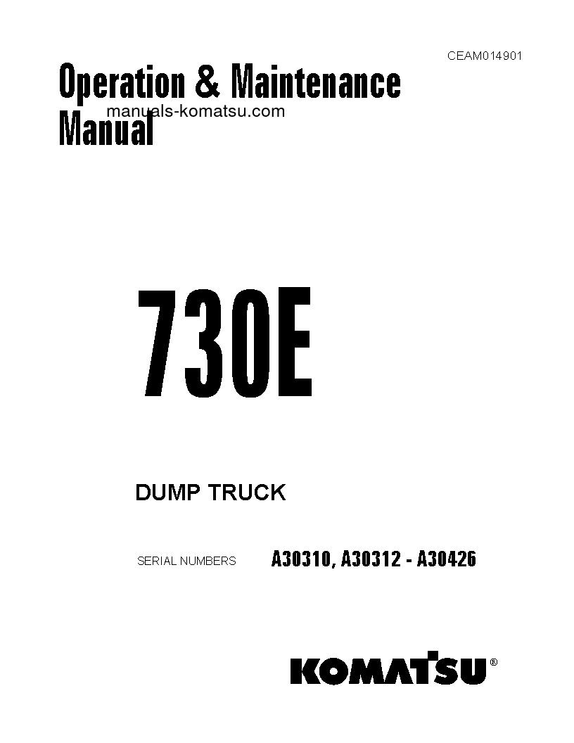 730E(USA) S/N A30312-A30426 Operation manual (English)