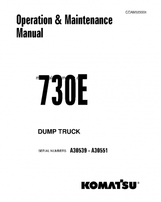 730E(USA) S/N A30539-A30551 Operation manual (English)
