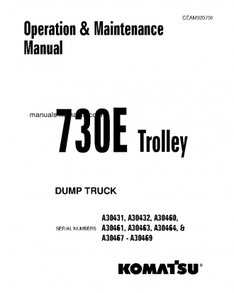 730E(USA)-WITH TROLLEY S/N A30431-A30432 Operation manual (English)