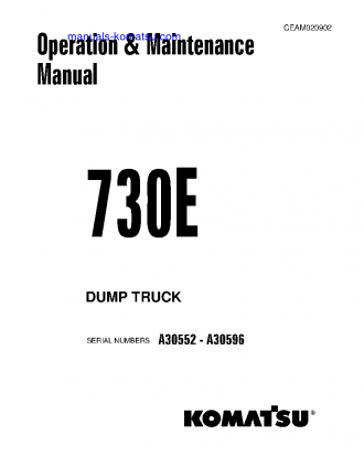 730E(USA) S/N A30552-A30596 Operation manual (English)