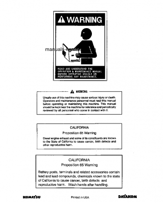 WA500-8(USA) S/N A96001-UP Operation manual (English)