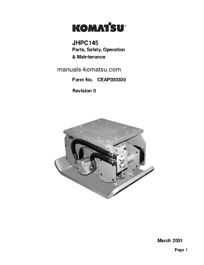 JHPC145(USA) S/N ALL Operation manual (English)