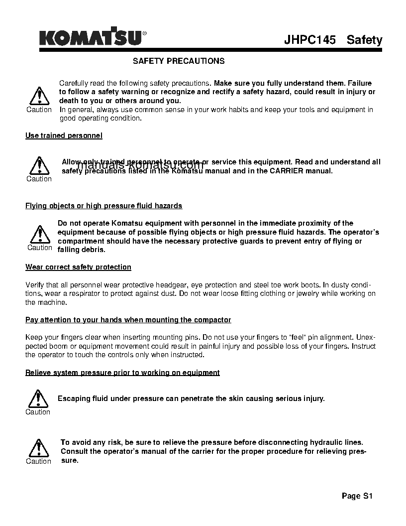 Protected: JHPC145(USA) S/N ALL Operation manual (English)