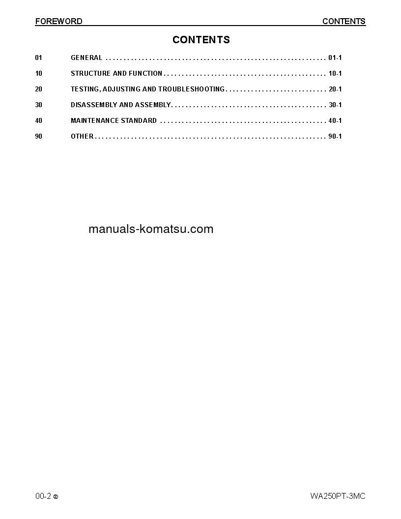 Protected: WA250PT-3(USA)-MC S/N A78001-UP Shop (repair) manual (English)