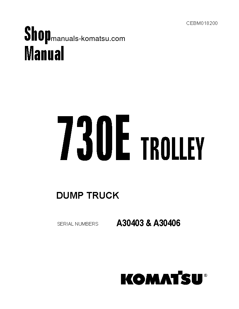 730E(USA) S/N A30406 Shop (repair) manual (English)