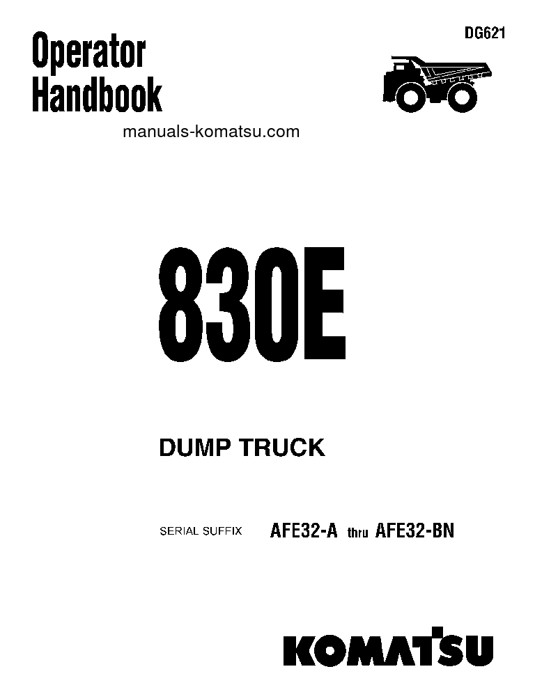 830E(USA) S/N AFE32-A-AFE32-BN Operation manual (English)