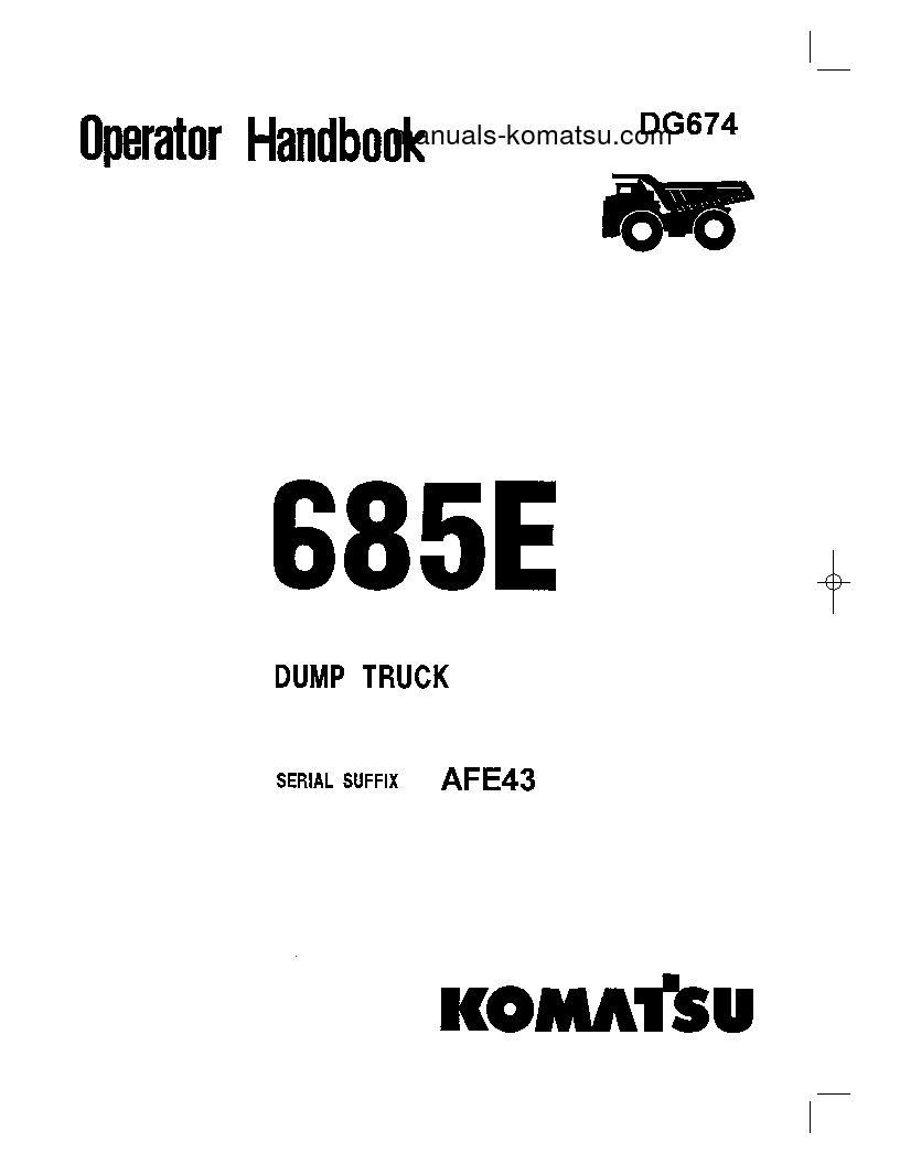 685E(USA) S/N AFE43 Operation manual (English)
