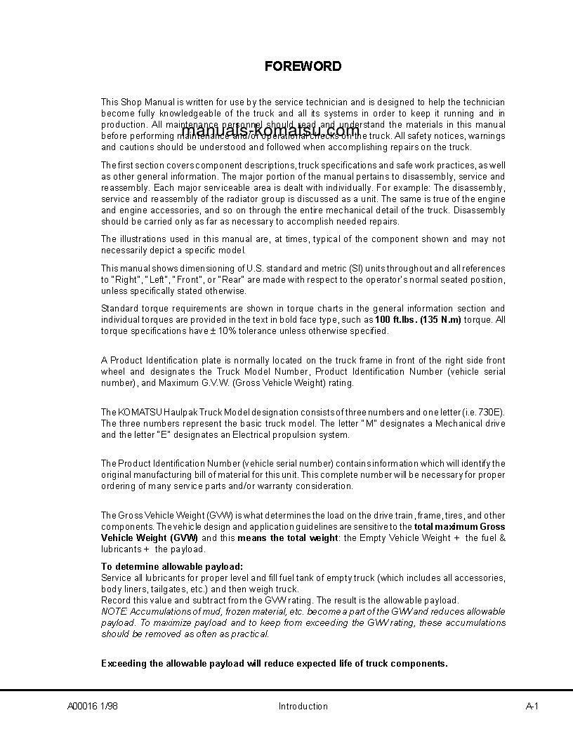 Protected: 730E(USA) S/N AFE47-B-AFE47-AL Shop (repair) manual (English)