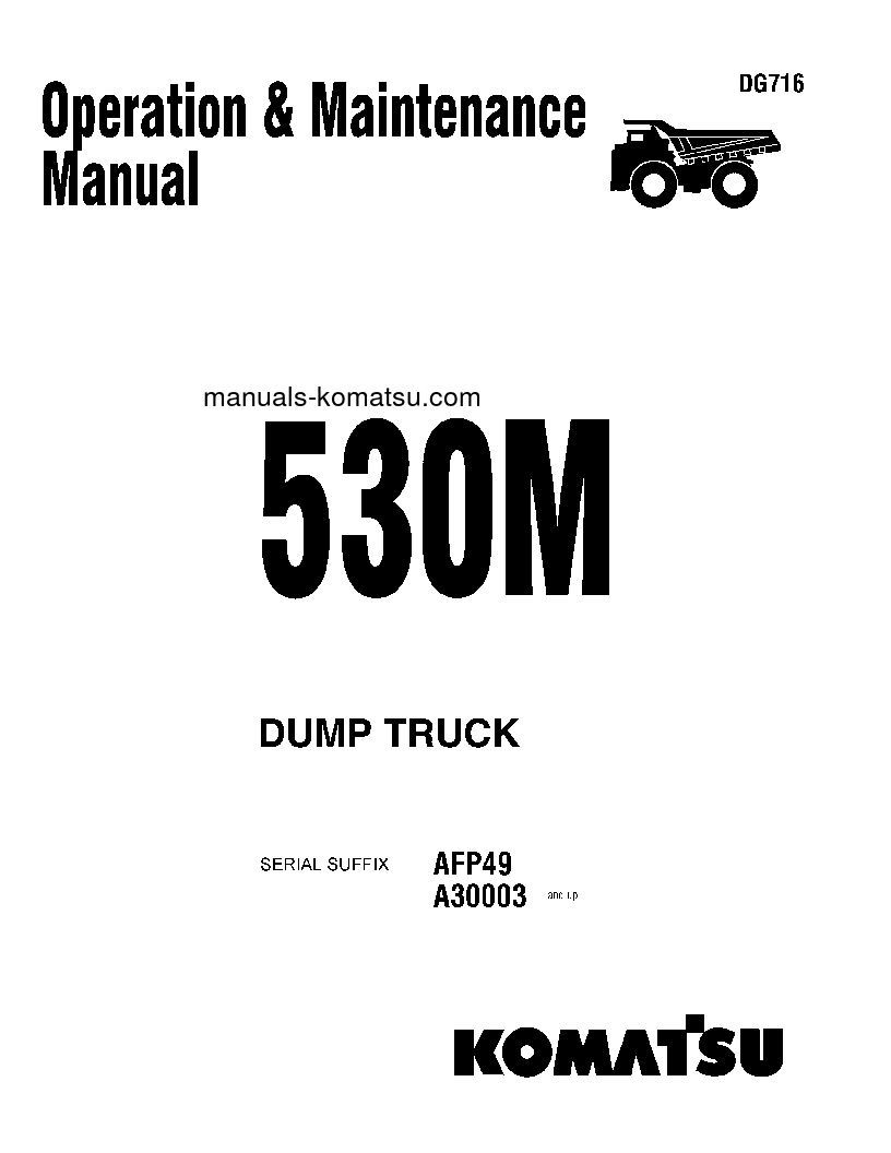530M(USA) S/N A30002-A30038 Operation manual (English)