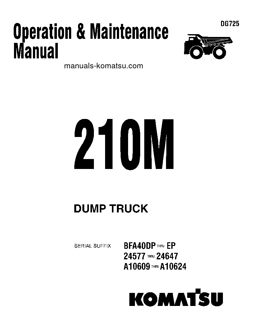 210M(USA) S/N BFA40-DP-BFA40-EP Operation manual (English)