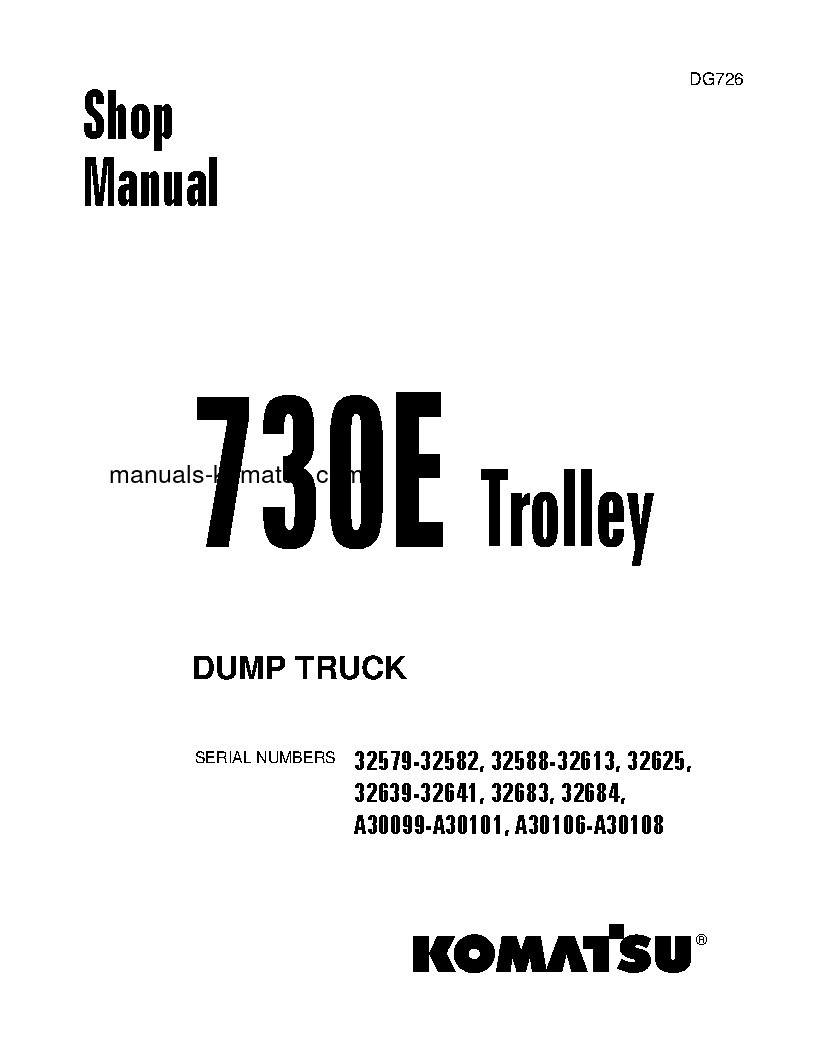 730E(USA)-WITH TROLLEY S/N 32639-32641 Shop (repair) manual (English)