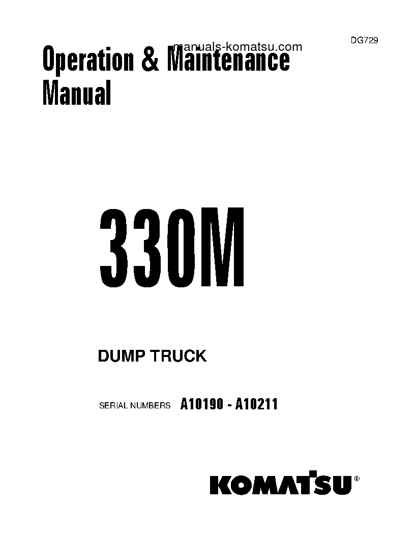 330M(USA)-SA12V140Z-1 ENG S/N A10190-A10211 Operation manual (English)