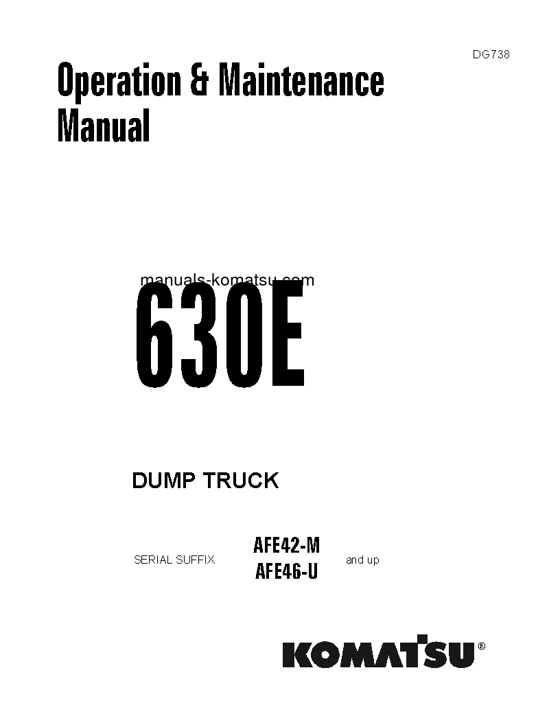 630E(USA) S/N AFE46-U-UP Operation manual (English)
