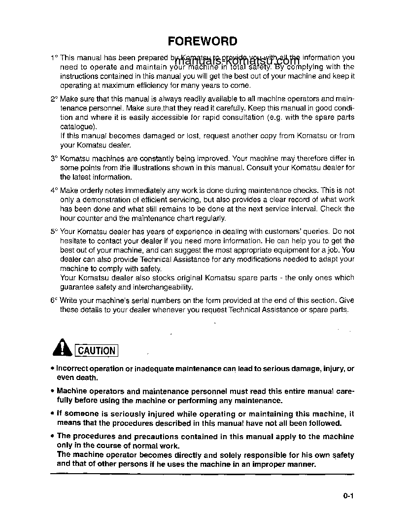 Protected: PC95-1(ITA) S/N R00007-R01616 Operation manual (English)