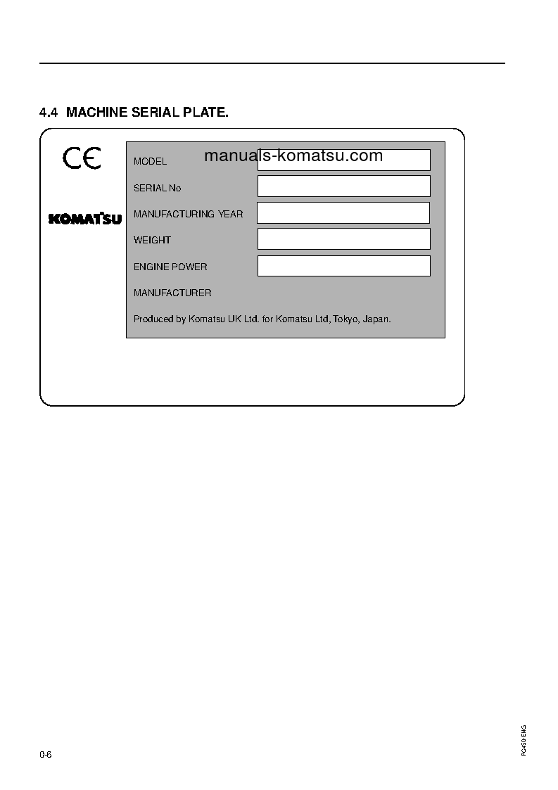 Protected: PC450LC-6(GBR)-K S/N 12144-UP Operation manual (English)