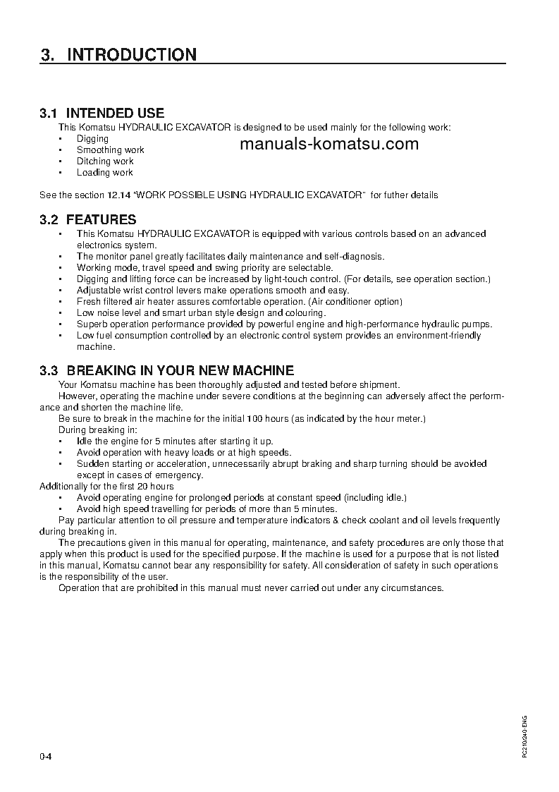 Protected: PC240LC-6(GBR)-K S/N K32001-K34226 Operation manual (English)