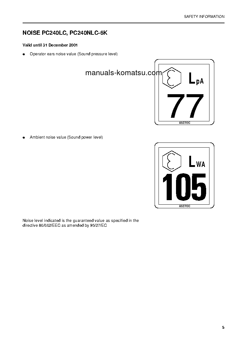 Protected: PC240LC-6(GBR)-K S/N K34227-UP Operation manual (English)