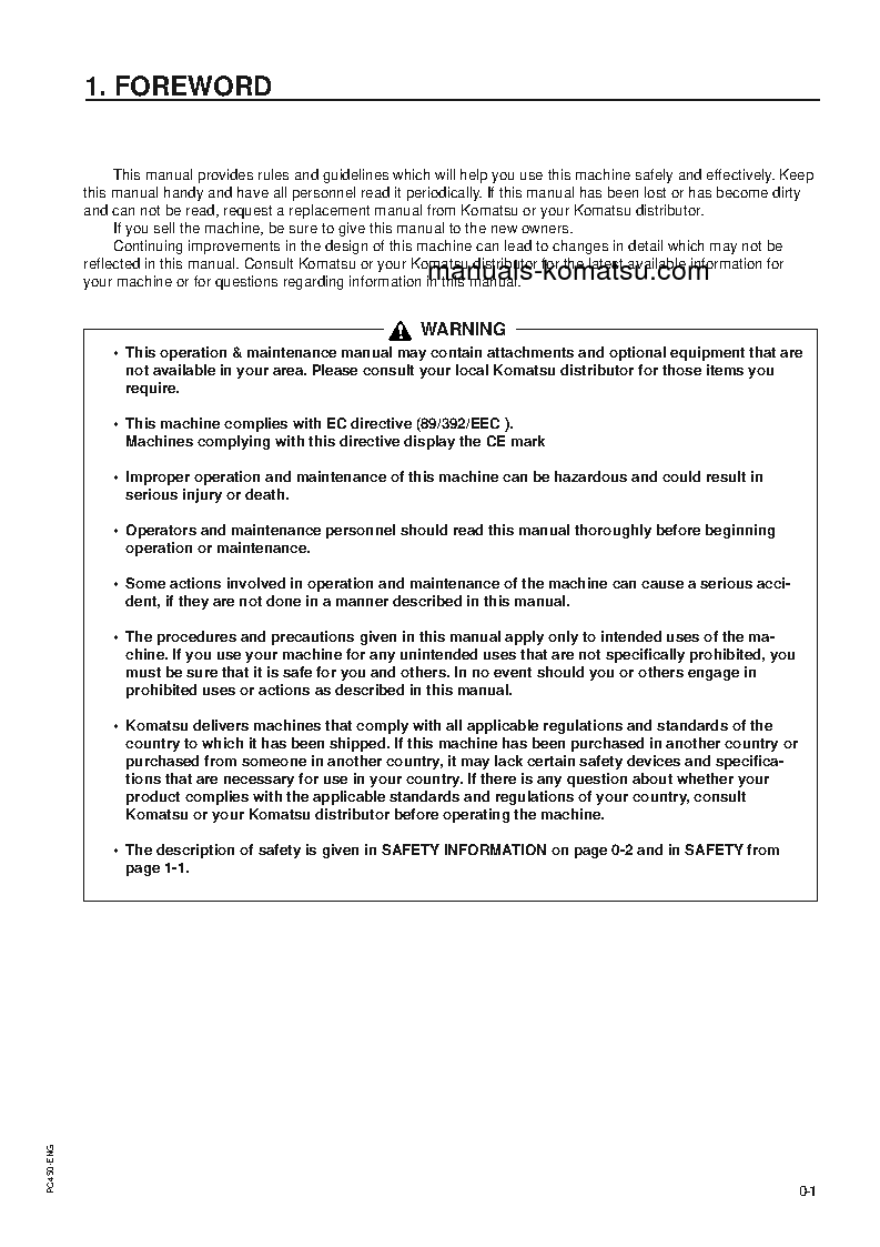 Protected: PC450LC-6(GBR)-K S/N K30001-UP Operation manual (English)