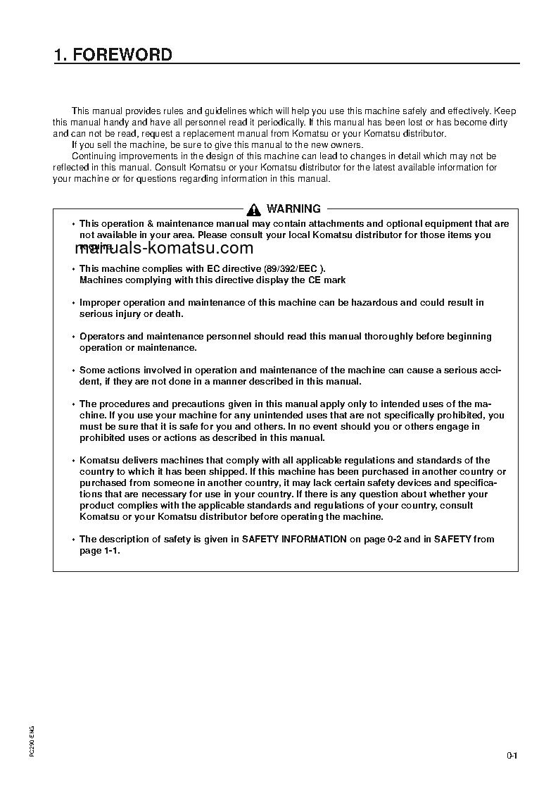 Protected: PC290LC-6(GBR)-K S/N K30001-K34000 Operation manual (English)
