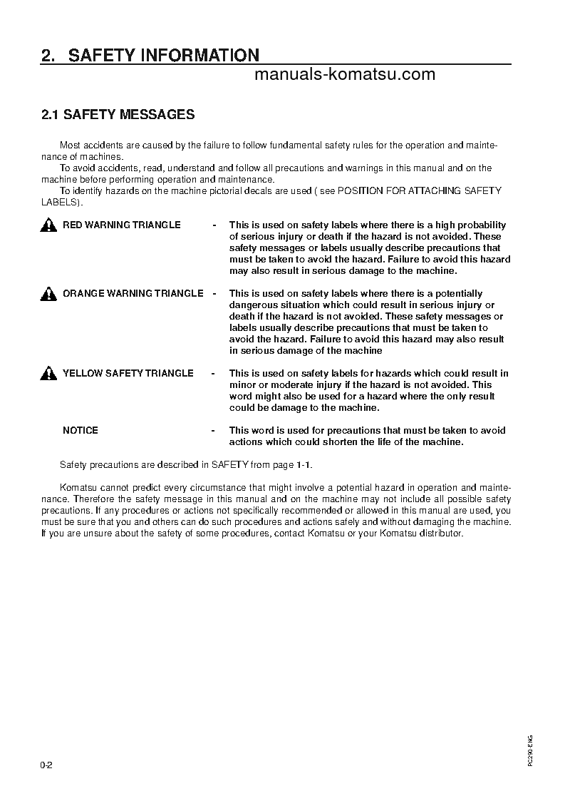 Protected: PC290LC-6(GBR)-K S/N K30001-K34000 Operation manual (English)