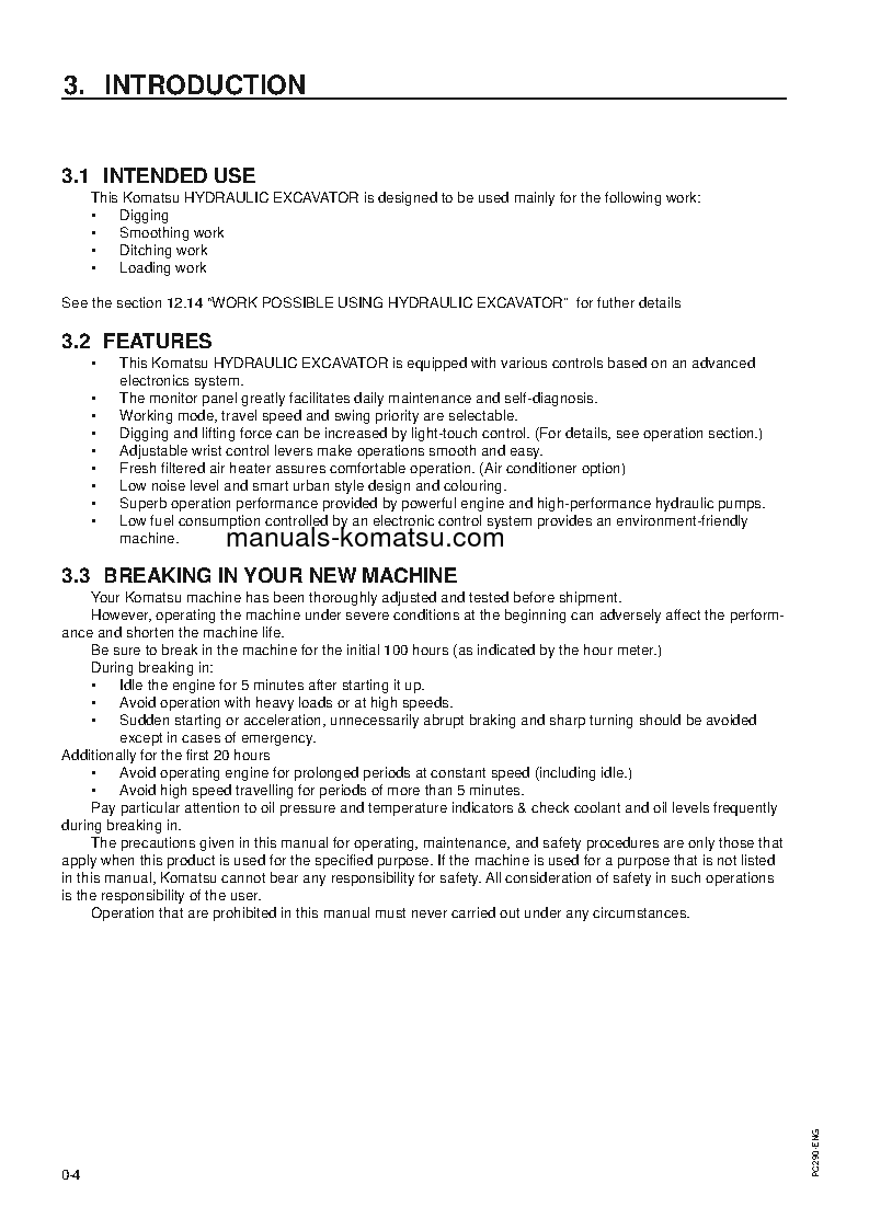 Protected: PC290LC-6(GBR)-K S/N K30001-K34000 Operation manual (English)