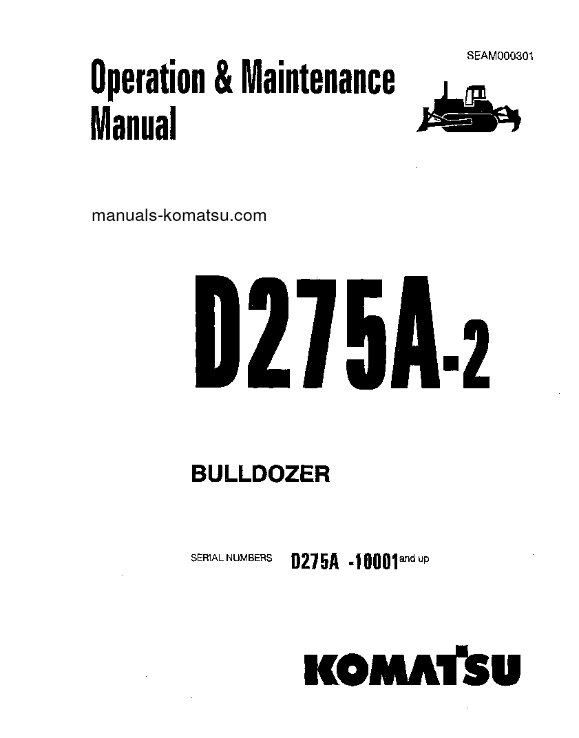 D275A-2(JPN) S/N 10001-10126 Operation manual (English)
