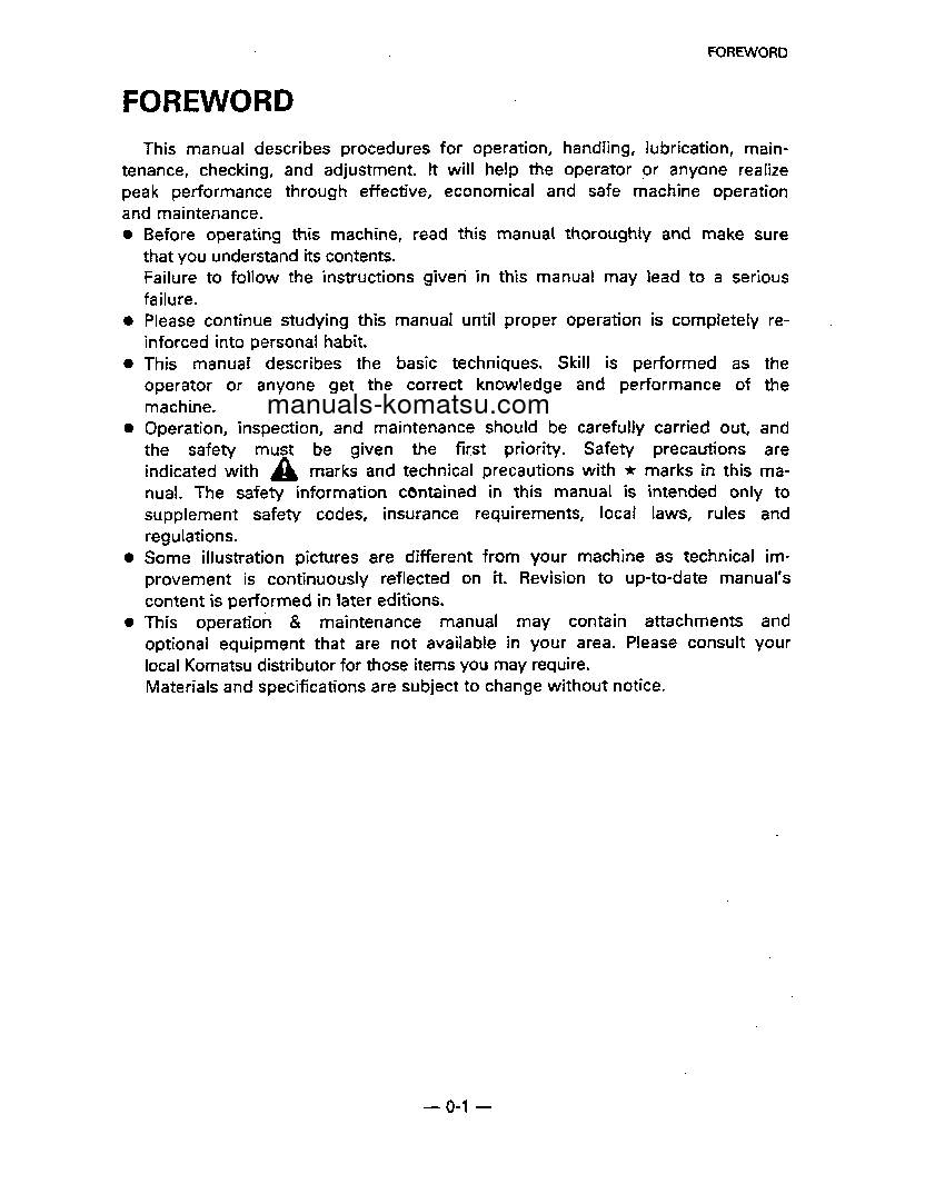 Protected: D275A-2(JPN) S/N 10001-10126 Operation manual (English)