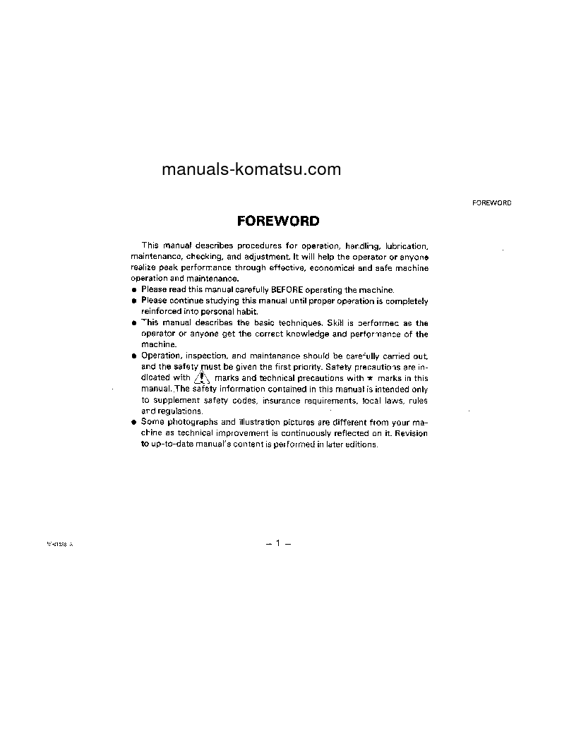 Protected: WA450-1(JPN) S/N 10001-UP Operation manual (English)