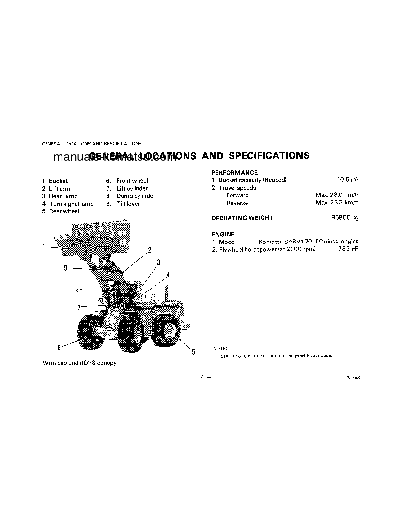 Protected: WA800-1(JPN) S/N 10001-UP Operation manual (English)