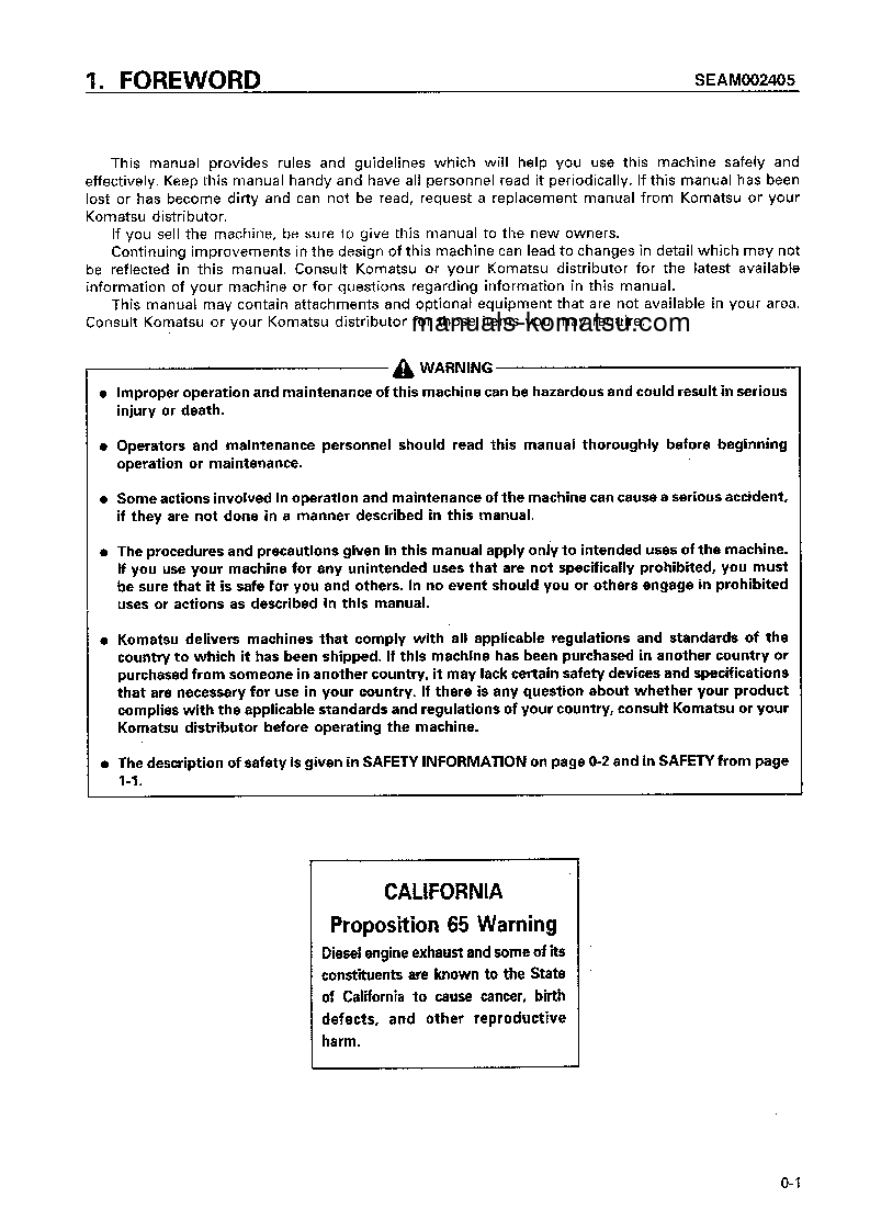 Protected: PC220-6(JPN) S/N 52000-52851 Operation manual (English)