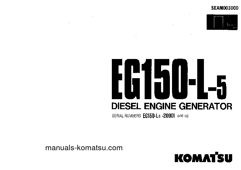 EG150L-5(JPN) S/N 20001-UP Operation manual (English)