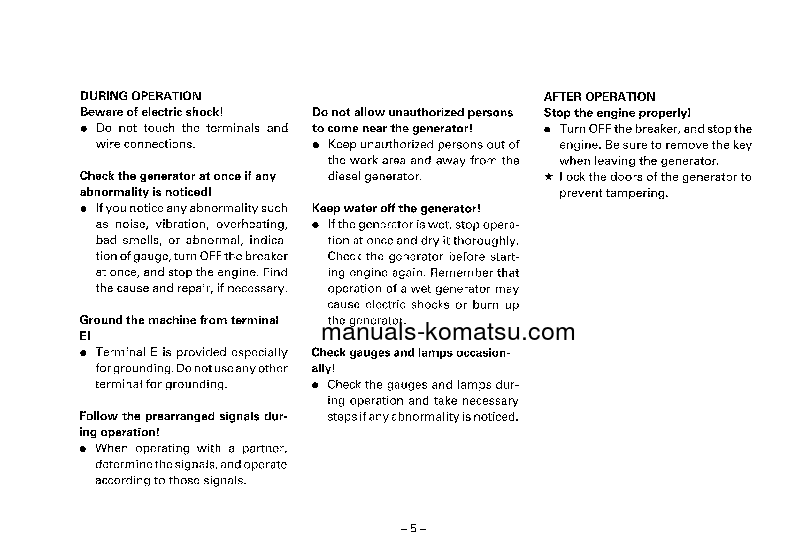 Protected: EG150L-5(JPN) S/N 20001-UP Operation manual (English)