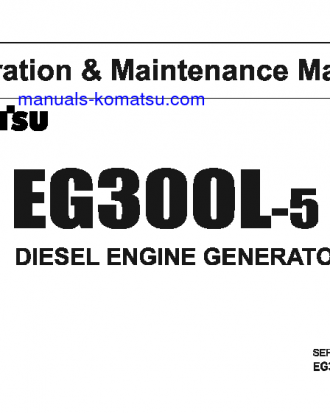 EG300L-5(JPN) S/N 20001-UP Operation manual (English)