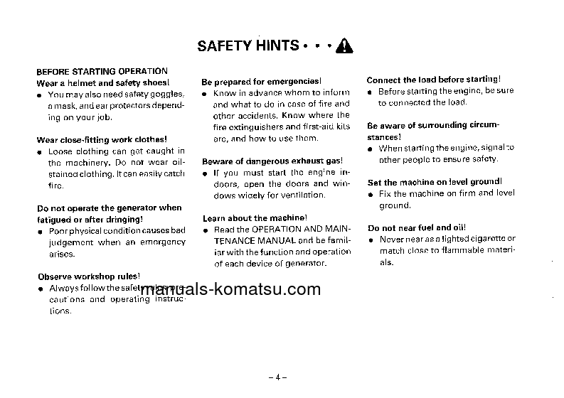 Protected: EG300L-5(JPN) S/N 20001-UP Operation manual (English)