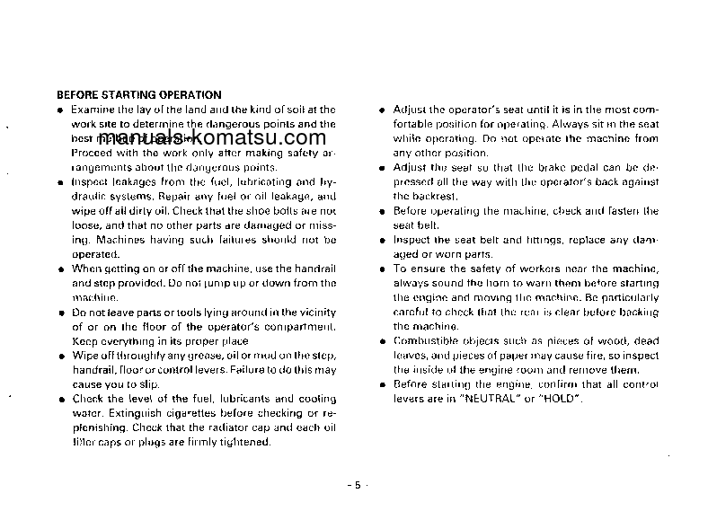 Protected: D41E-5(JPN) S/N 10228-UP Operation manual (English)