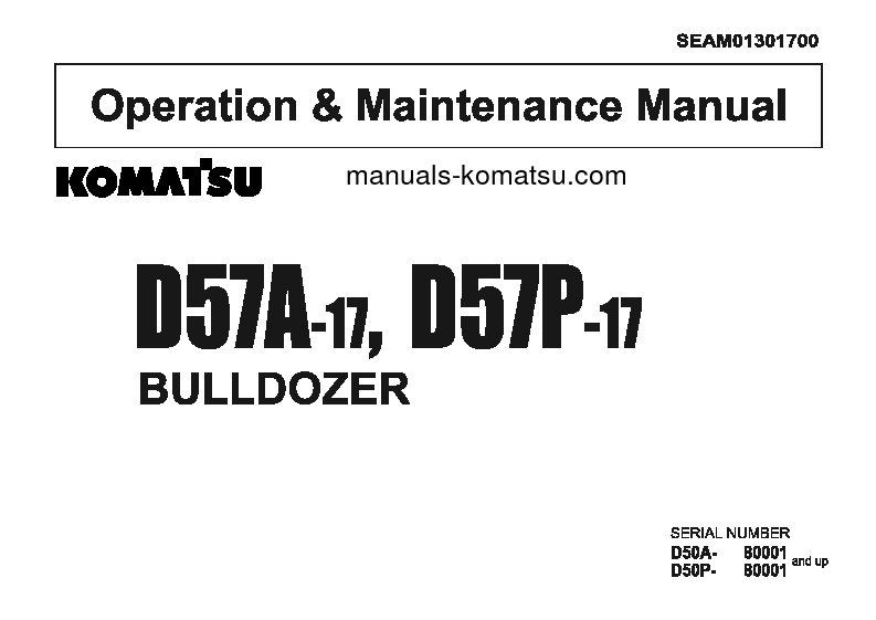 D50P-17(JPN) S/N 80001-UP Operation manual (English)