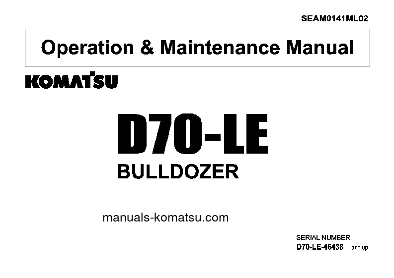 D70LE-8(JPN) S/N 46438-UP Operation manual (English)
