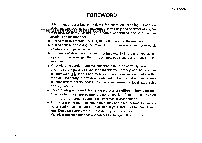 Protected: D70LE-8(JPN) S/N 46438-UP Operation manual (English)