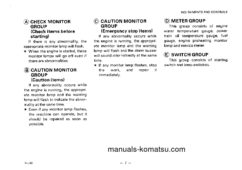 Protected: D135A-1(JPN) S/N 10001-UP Operation manual (English)