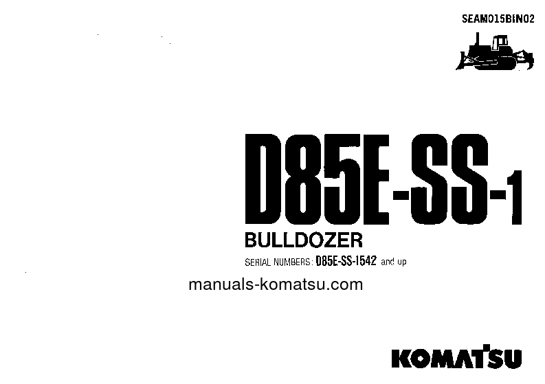 D85ESS-1(JPN) S/N 1542-UP Operation manual (English)