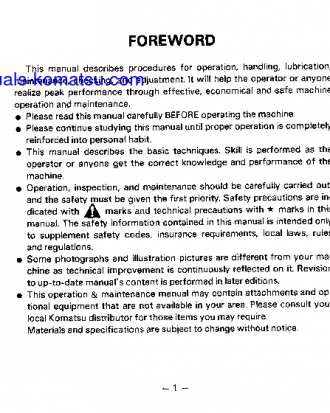 D155A-2(JPN) S/N 50001-51504 Operation manual (English)