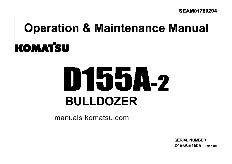 D155A-2(JPN) S/N 51505-52324 Operation manual (English)